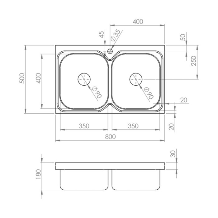 Кухонная мойка Imperial 5080 Satin (IMP5080SATD)