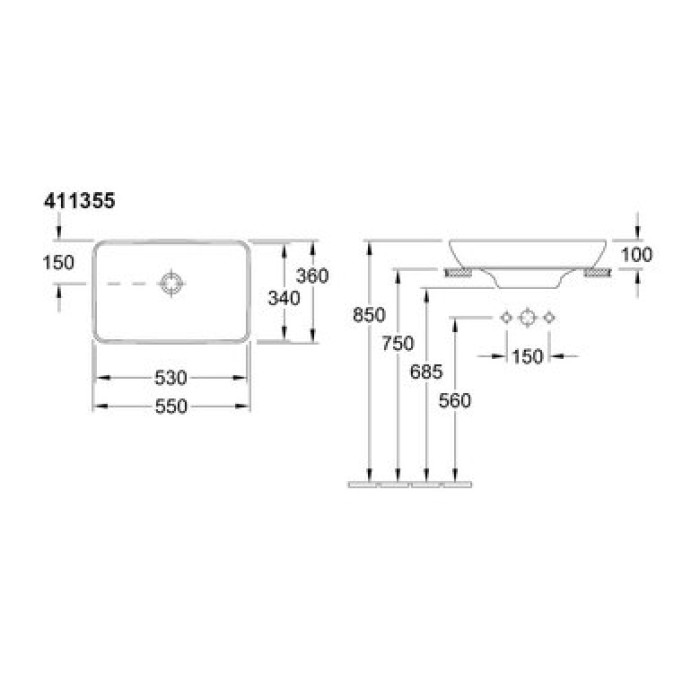 Керамическая раковина Villeroy & Boch Venticello 41135501