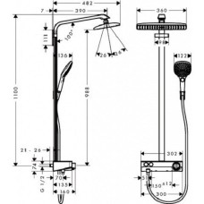 Душевая система Hansgrohe Raindance Select E 360 ST Showerpipe (27288000)