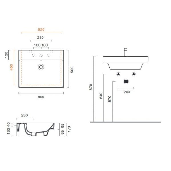 Керамическая раковина 60 см Catalano NEW ZERO, bianco lucido