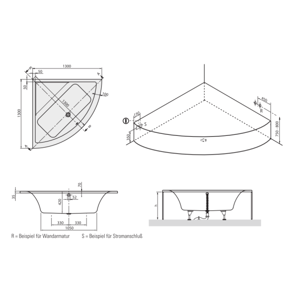 Ванна акриловая Villeroy&Boch Subway UBA130SUB3V-01