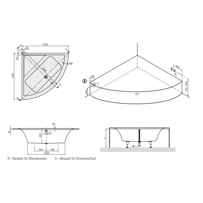 Ванна акриловая Villeroy&Boch Subway UBA130SUB3V-01