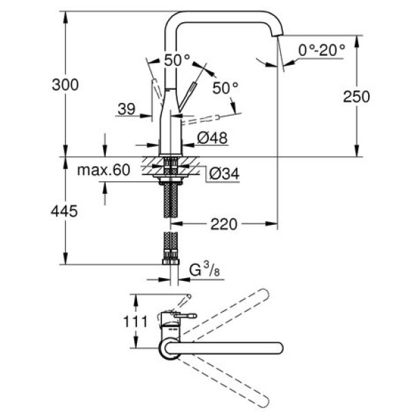 Смеситель для кухни Grohe Essence 30269000
