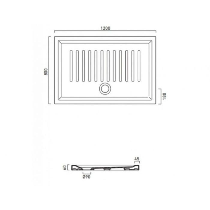 Душевой поддон 120х70 Catalano Verso