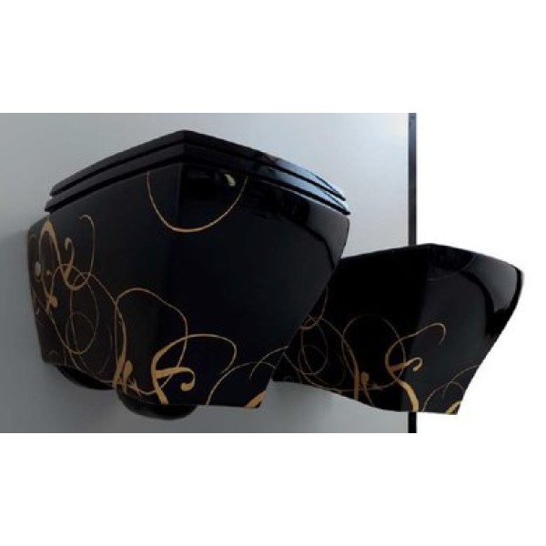 Подвесной унитаз Artceram Jazz (JZV001 01;06) white glossy/lettering oro