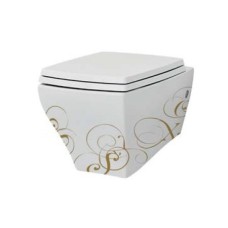 Подвесной унитаз Artceram Jazz (JZV001 01;06) white glossy/lettering oro