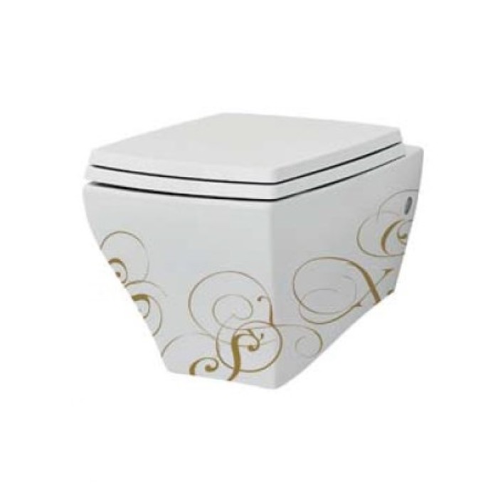 Подвесной унитаз Artceram Jazz (JZV001 01;06) white glossy/lettering oro