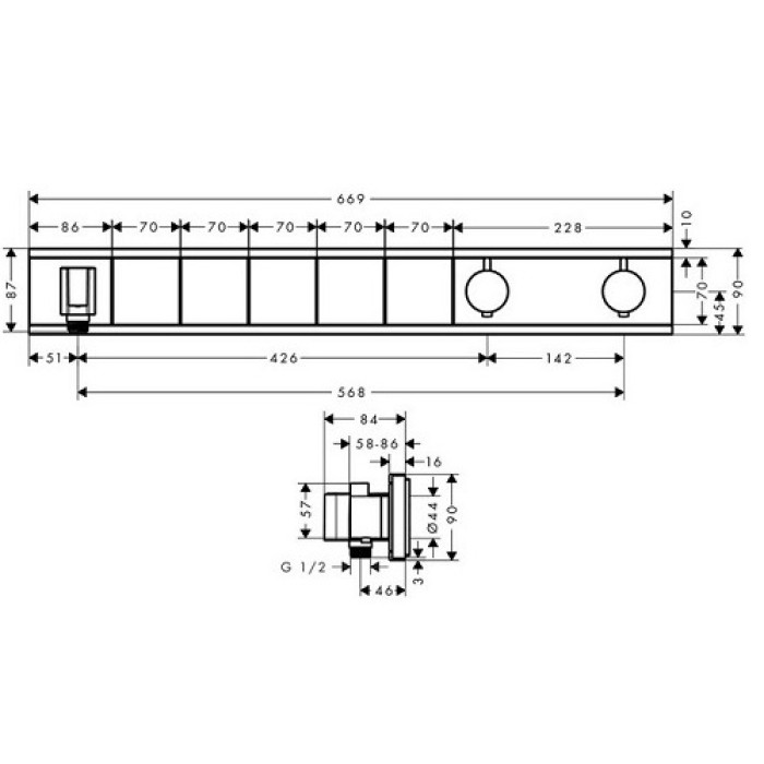 Термостат для душа Hansgrohe RainSelect 15358400 Термостат для душа Hansgrohe RainSelect 15358400