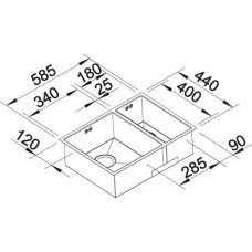 Мойка для кухни Blanco Zerox 340/180-U чаша слева  521613