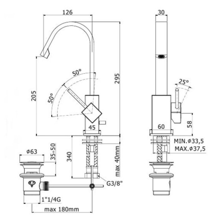Смеситель для раковины Paffoni Level (LEA877CR) Смеситель для раковины Paffoni Level (LEA877CR)