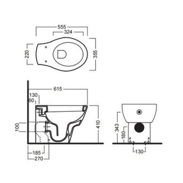 Пристенный унитаз Hatria Nido (YxBW01) Пристенный унитаз Hatria Nido (YxBW01)