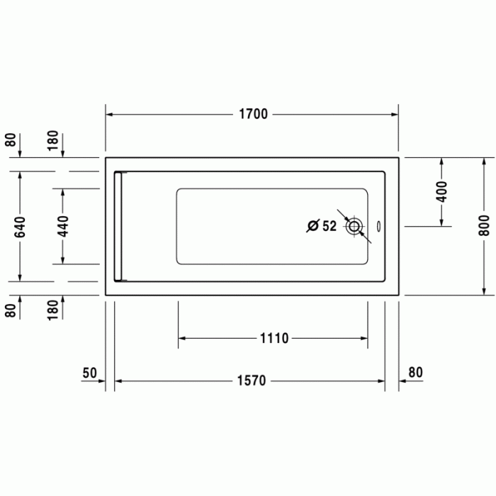 Starck ванна прямоугольная 170 см 700336000000000 в интернет-магазине «Estet Room»