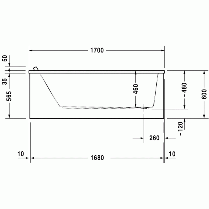 Starck ванна прямоугольная 170 см 700336000000000 в интернет-магазине «Estet Room»