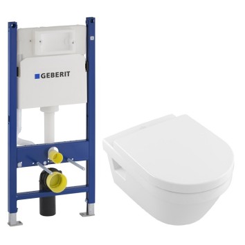 Комплект инсталляция GEBERIT Duofix с унитазом Villeroy & Boch Architectura и сидением soft-close 5684H101+458.126.00.1