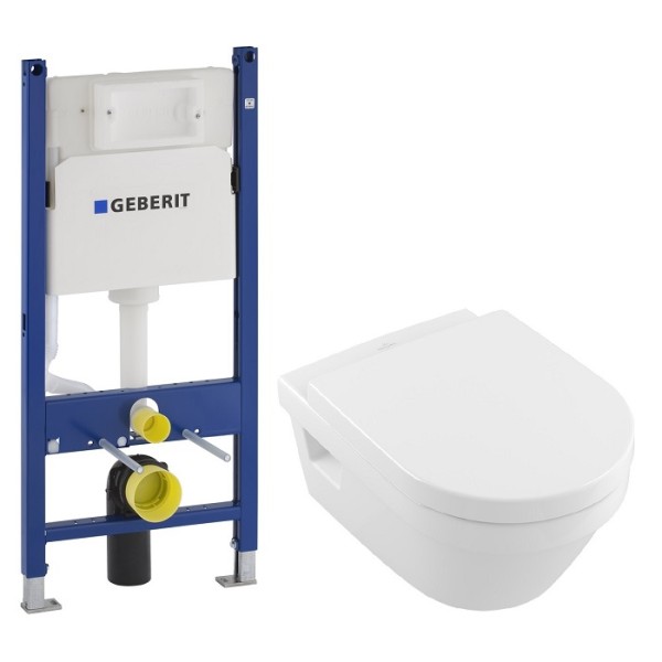 Комплект инсталляция GEBERIT Duofix с унитазом Villeroy & Boch Architectura и сидением soft-close 5684H101+458.126.00.1