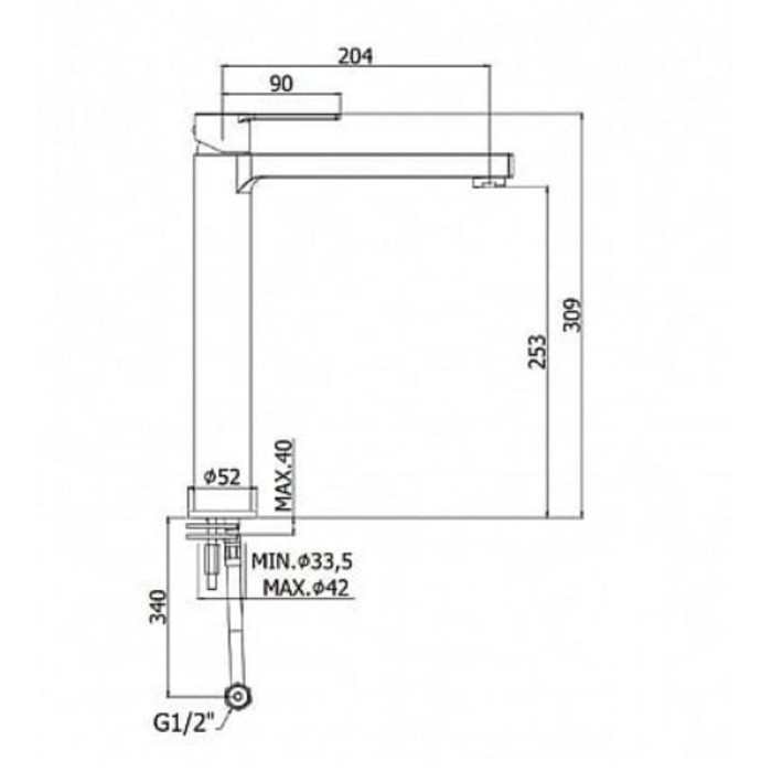 Смеситель для раковины Paffoni Ringo-West (RIN081NO)