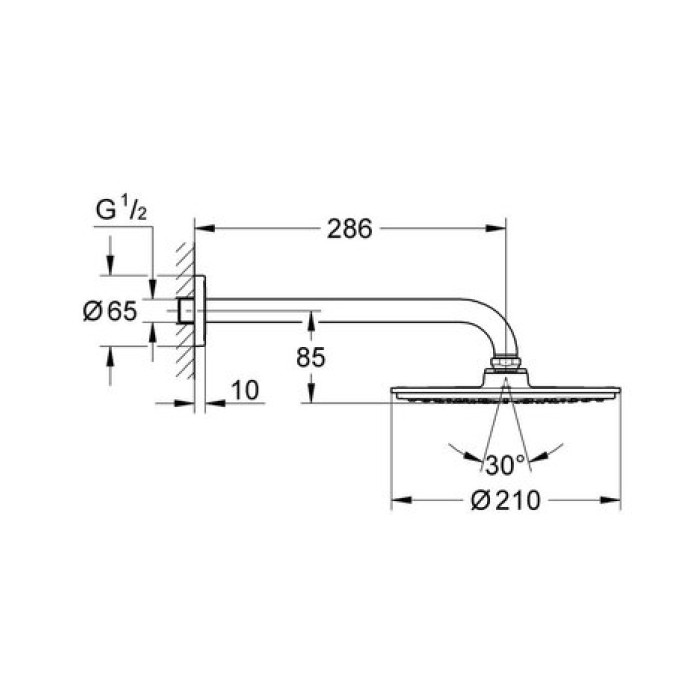 Верхний душ Grohe Rainshower Cosmopolitan 210 26062000