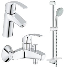 Grohe Набор смесителей Eurosmart 3 в 1 для ванны и душа (123238S)