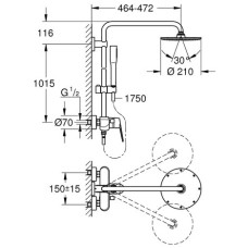 Душевая система Grohe Euphoria xxL Eurodisc Cosmopolitan system 210 23058003