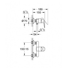 Grohe BauEdge Смеситель однорычажный для душа (23333000)