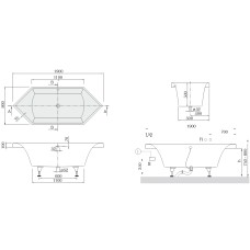 Ванна квариловая Villeroy&Boch Squaro UBQ190SQR6V-01