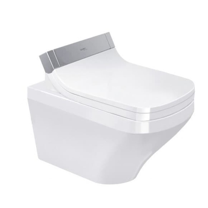 Плитка керамогранит Подвесной унитаз безободковый с крышкой Duravit Rimless DuraStyle SensoWash 631001002000300 для пола