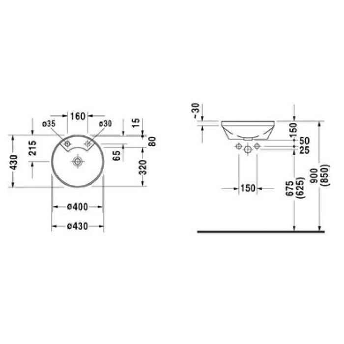 Плитка керамогранит Керамическая раковина 40 см Duravit Architec 0462400000 для пола