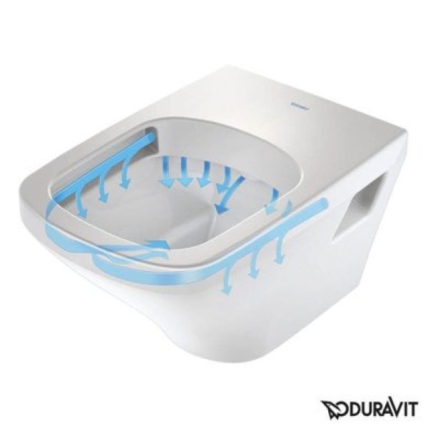 Плитка керамогранит Подвесной безободковый унитаз Duravit Rimless DuraStyle 2538090000 для пола
