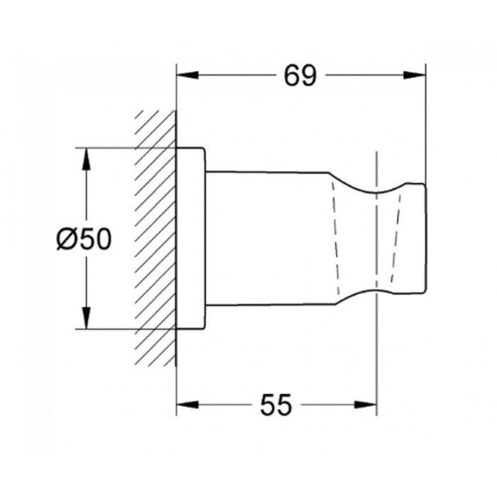 Плитка керамогранит Grohe Rainshower Настенный держатель (27074DA0) для пола