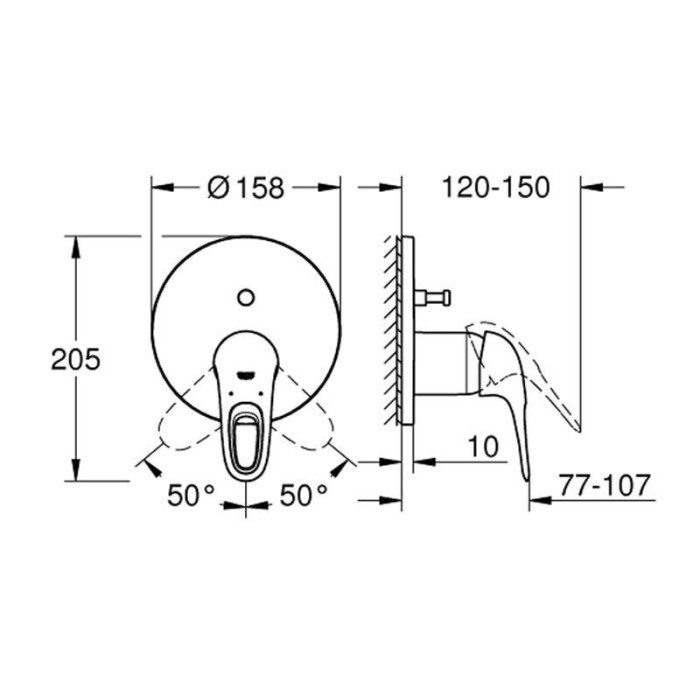 Grohe Eurostyle Смеситель однорычажный на 1 выход (24048003)