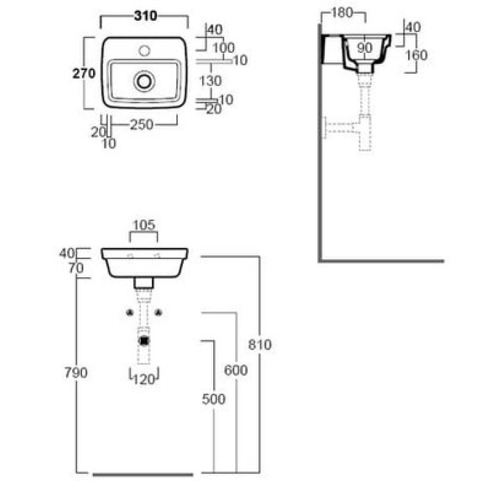 Керамическая раковина 31 см Simas Evolution, nero glossy EVO 13