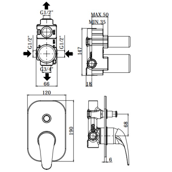 Смеситель Paffoni Duemila (DU015CR)