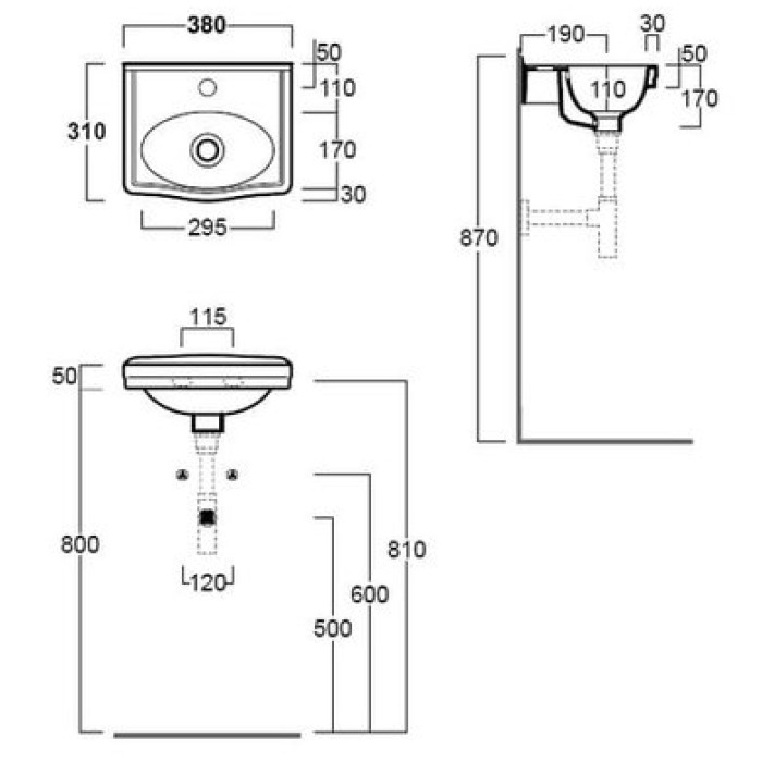 Керамическая раковина 38 см Simas Londra LO 944