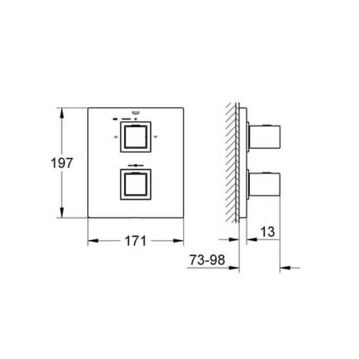 Термостатический смеситель Grohe Grohtherm Cube 19958000 Термостатический смеситель Grohe Grohtherm Cube 19958000