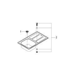 Мойдка для кухни Grohe 860x500 мм с эксцентриком, 1 чаша, матовая (31566SD0)
