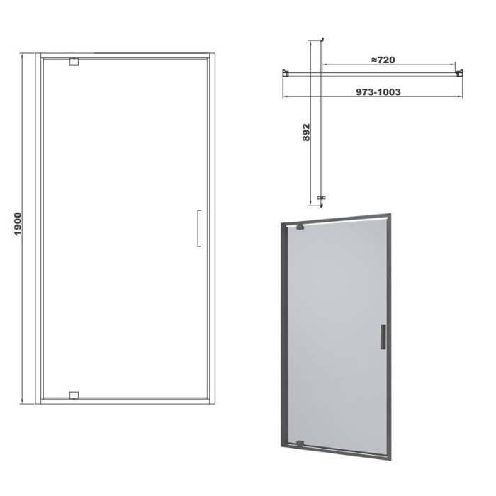 DEVIT FEN3440B ART Двери в нишу 100, черный матовый, без поддона, стекло прозрачное DEVIT FEN3440B ART Двери в нишу 100, черный матовый, без поддона, стекло прозрачное