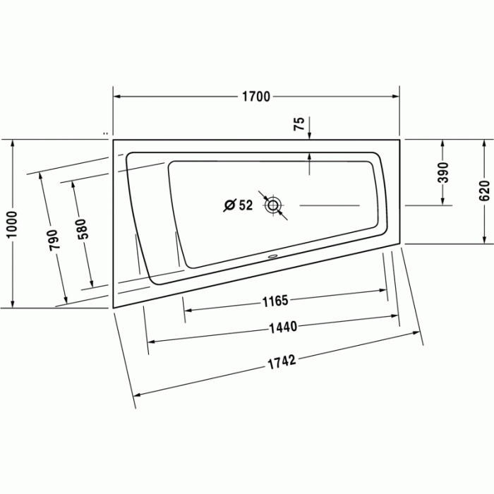 Paiova ванна асимметричная 170 см, левосторонняя 700218000000000 в интернет-магазине «Estet Room» Paiova ванна асимметричная 170 см, левосторонняя 700218000000000 в интернет-магазине «Estet Room»