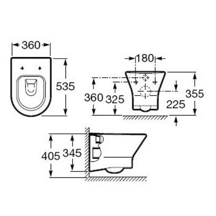 Унитаз подвесной Roca Nexo (A34H648000) с сиденьем slow-closing