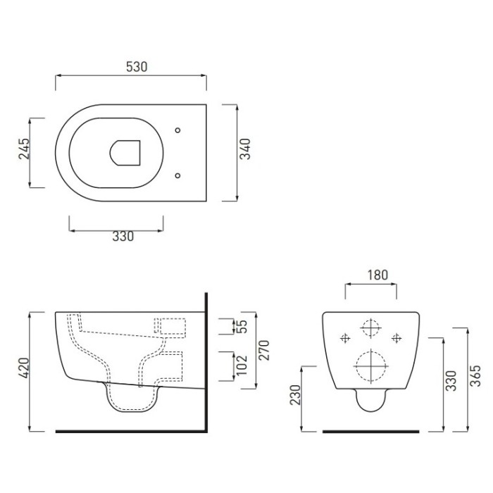 Унитаз подвесной Cielo Smile, white