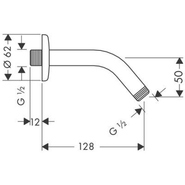 Душевой кронштейн Hansgrohe 128 мм (27411000)