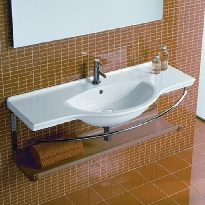 Керамическая раковина 120 см Hatria Sophie, белый (Y0HE01)