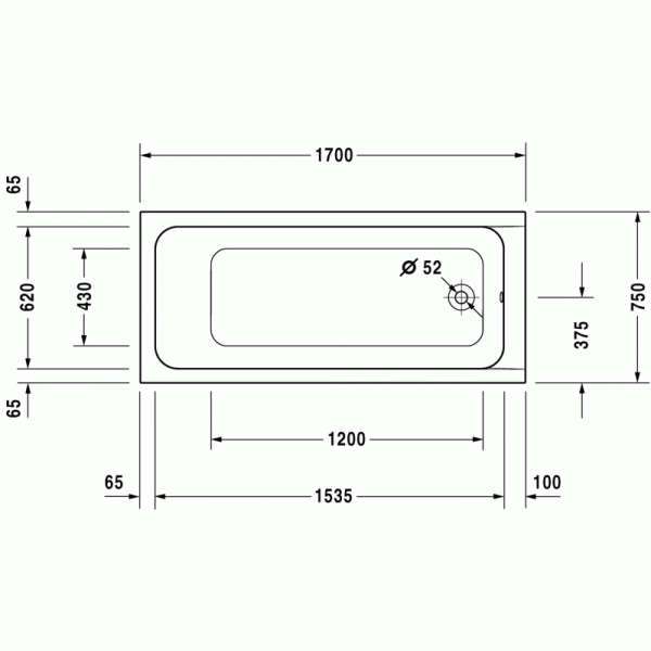 D-Code ванна прямоугольная 170 см 700100000000000 в интернет-магазине «Estet Room»