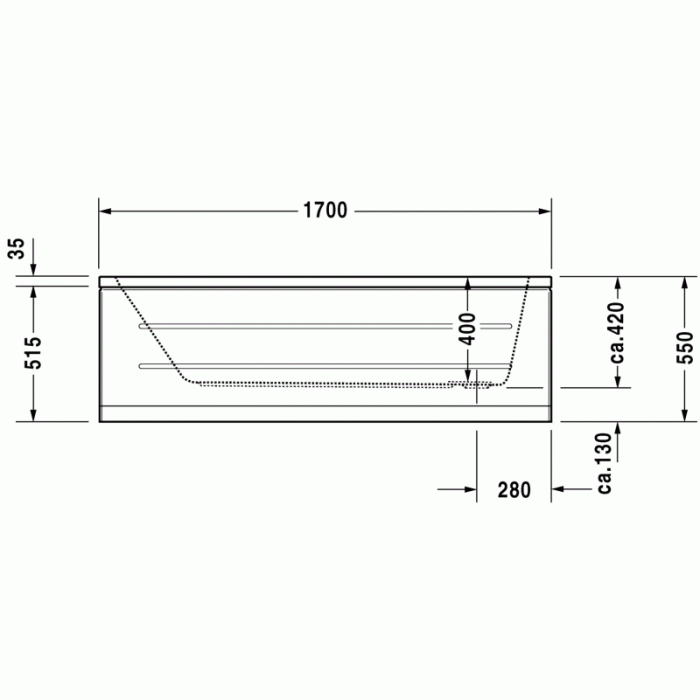 D-Code ванна прямоугольная 170 см 700100000000000 в интернет-магазине «Estet Room»