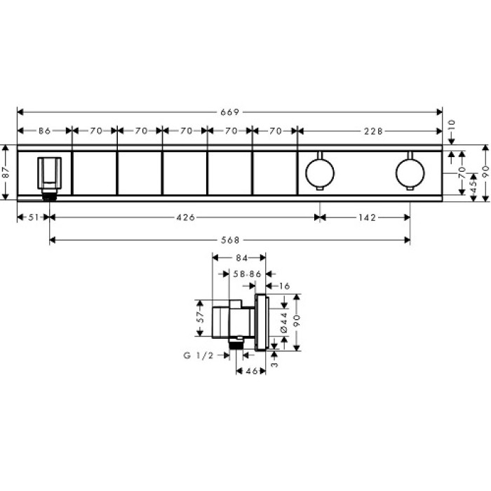 Термостат для душа Hansgrohe RainSelect 15358600 Термостат для душа Hansgrohe RainSelect 15358600