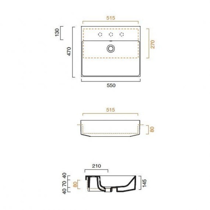 Керамическая раковина 55 см Catalano NEW ZERO