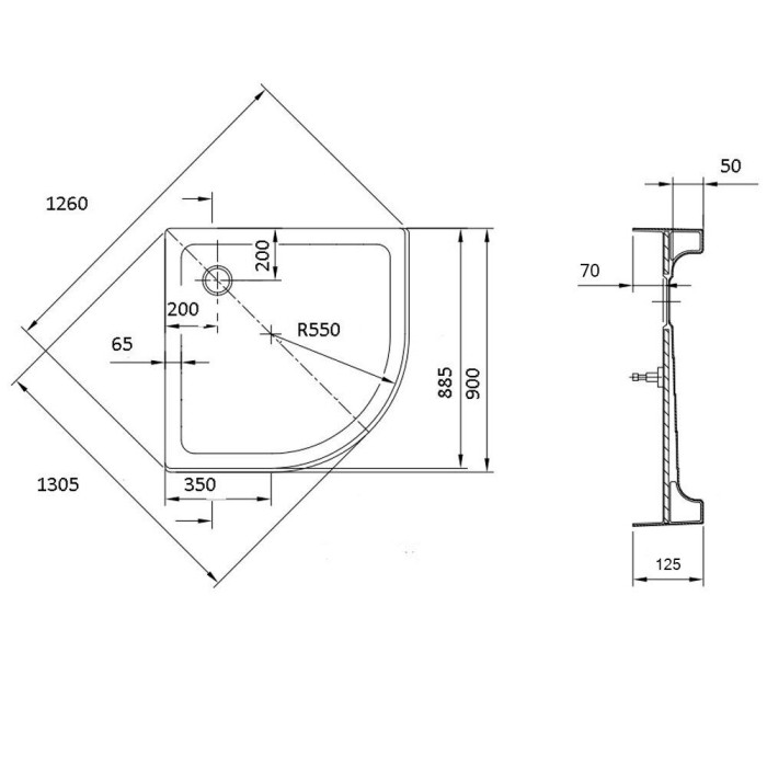 Душевой поддон Ravak MERIDA 90 ST RAVAK