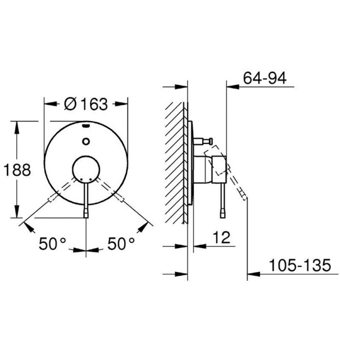 Grohe Essence Смеситель однорычажный для душа (19286DL1)