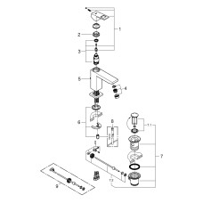 Grohe Eurocube Смеситель однорычажный для раковины M-Size (23445AL0)