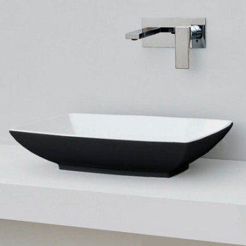 Керамическая раковина 60 см Artceram Jazz, white glossy/black bicolor (JZL002 01;50)
