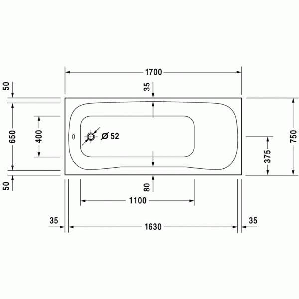 PuraVida ванна прямоугольная 170 см 700198000000000 в интернет-магазине «Estet Room»